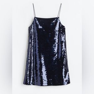 Dark Navy Blue Sequin Tank Dress